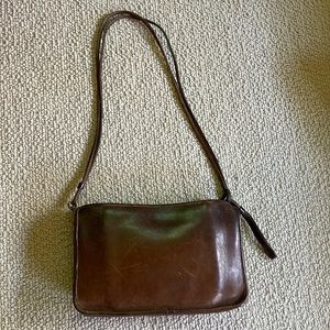 Vintage Coach Brown Leather Crossbody Purse Clutch